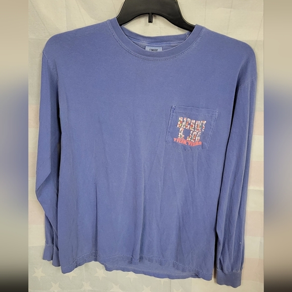 Comfort Colors Tops - Comfort Colors Faded Blue Long Sleeve Tee Medium Racquet & Jog Tyler Texas